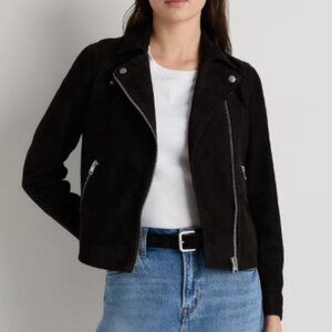 Quince 100% Suede Biker Jacket - M - Charcoal
